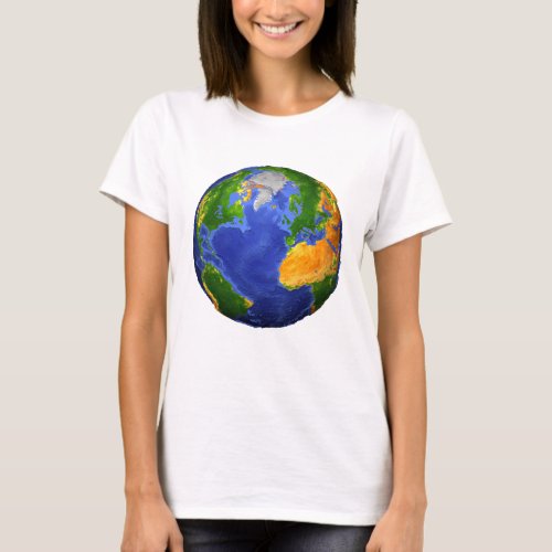 Full The Earth Showing Topographic Data T_Shirt