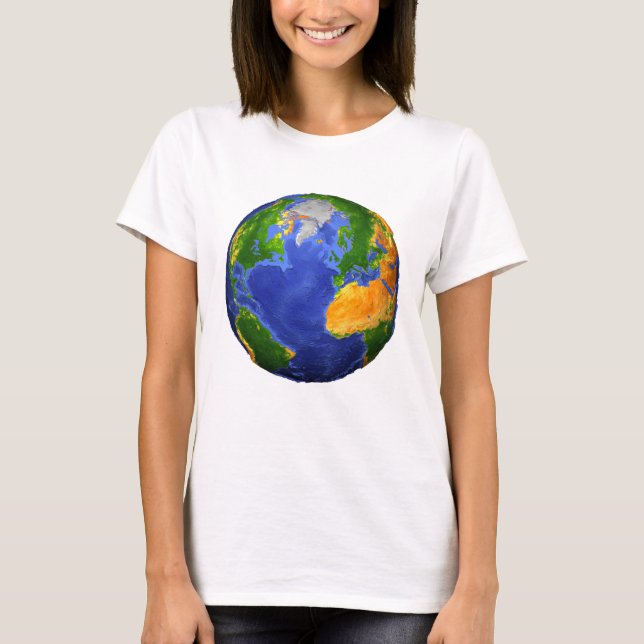 Full The Earth Showing Topographic Data. T-Shirt (Front)