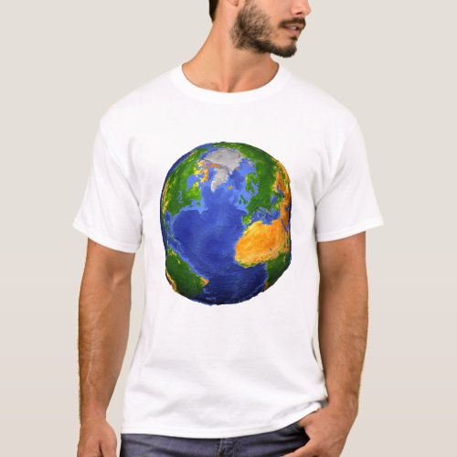 Full The Earth Showing Topographic Data T_Shirt