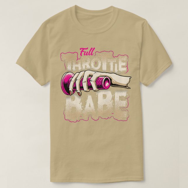 FULL-THROTTLE BABE Biker Dirt-bike Motocross Tee t (Design Front)