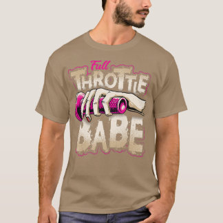 FULL-THROTTLE BABE Biker Dirt-bike Motocross Tee t