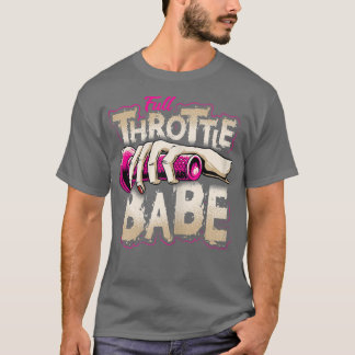 FULL-THROTTLE BABE Biker Dirt-bike Motocross Tee t