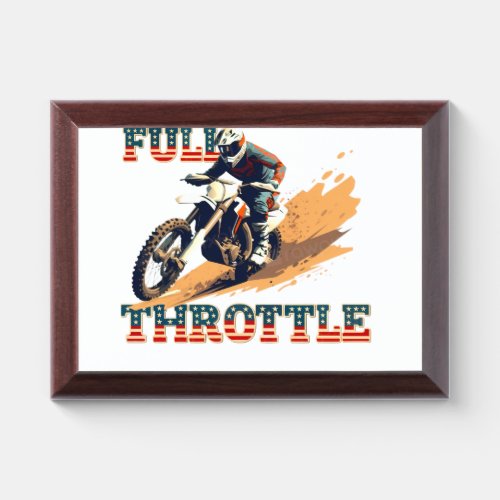 Full Throttle Dirt Bike American Flag Motocross Gr Award Plaque