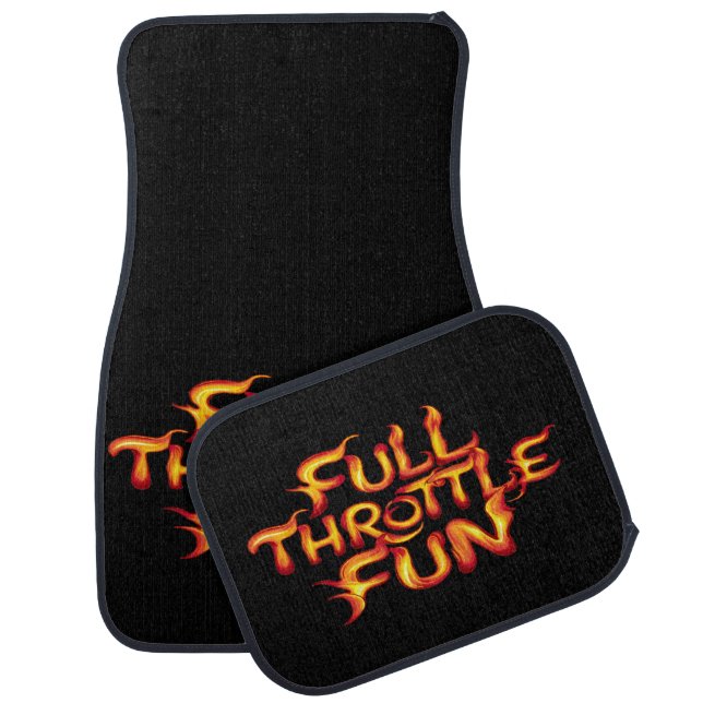 Full Throttle Fun Flames Car Floor Mat (Set)