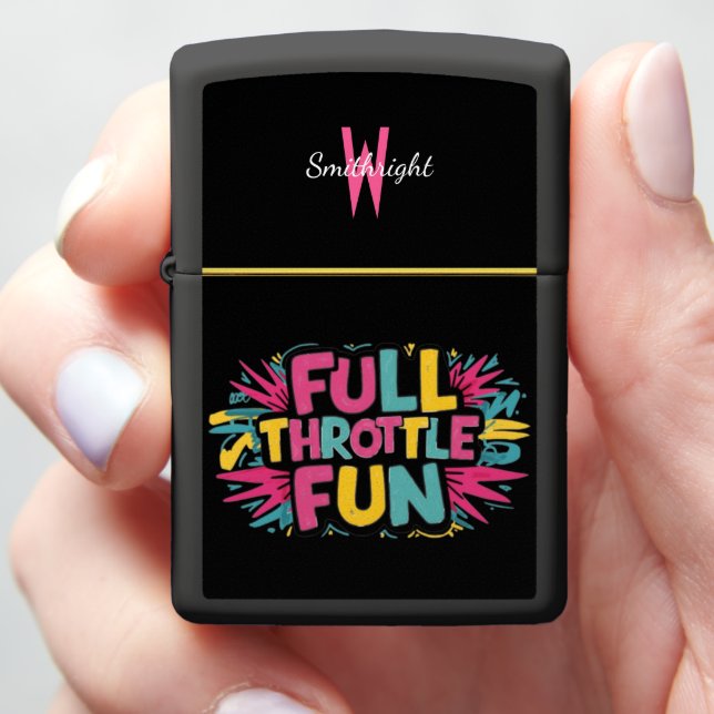 Full Throttle Fun Zippo Lighter (In Hand)
