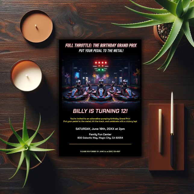 Full Throttle Racing Birthday Party Invitation (Creator Uploaded)