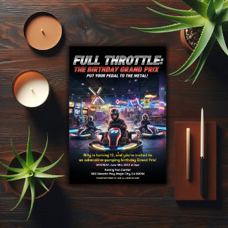 Full Throttle Racing Birthday Party Invitation