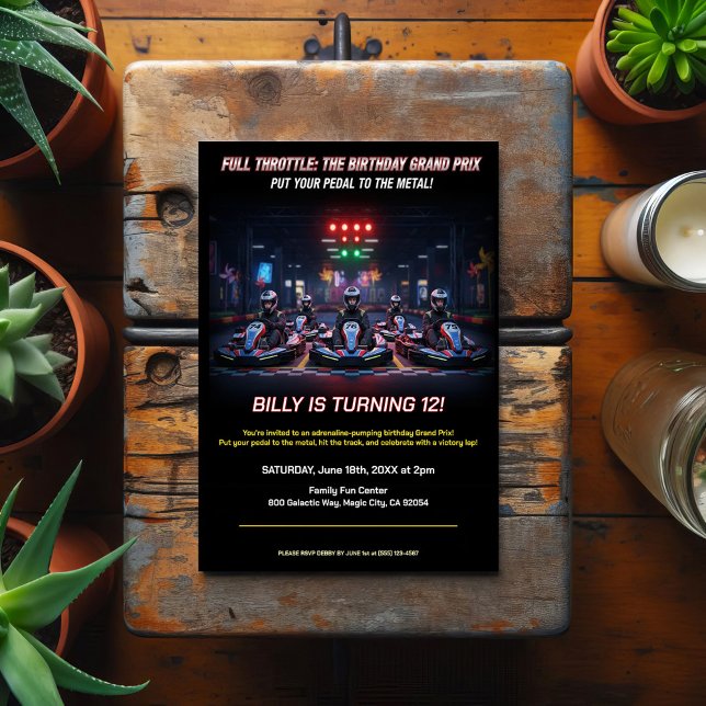 Full Throttle Racing Birthday Party Postcard (Creator Uploaded)