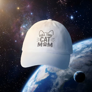 Full Time Cat Mom Baseball Adjustable Feline Lover Hat