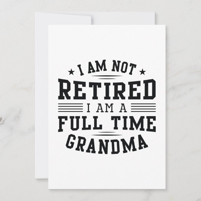 Full Time Grandma Thank You Card (Front)