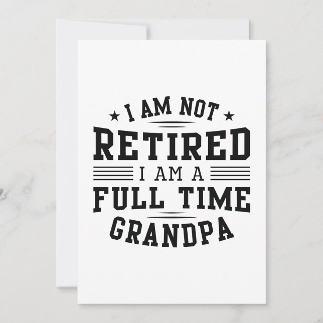Full Time Grandpa Thank You Card (Front)