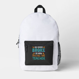 Full Time Teacher Halloween Witch Design_1 Printed Backpack