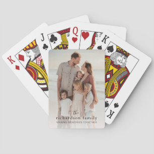 Full Vertical Photo Custom Family Text Template Poker Cards