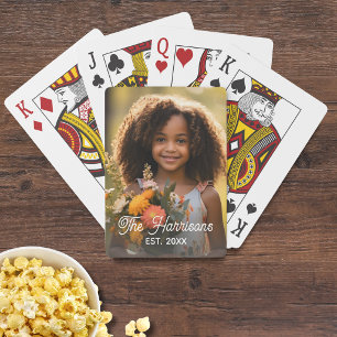 Full Vertical Photo, Family Name, Year EST. Custom Poker Cards