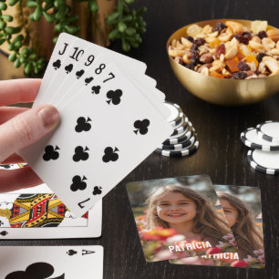 Full Vertical Photo Script Custom Name Poker Cards