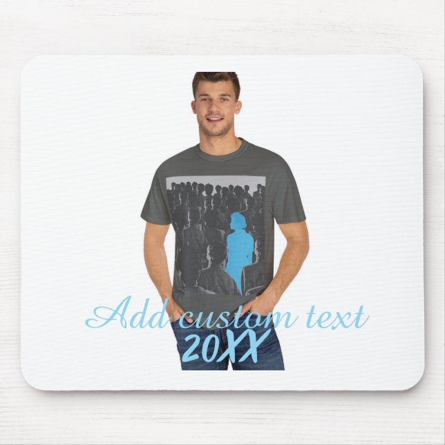 Full Vertical Photo - Script Custom Text  Mouse Pad (Front)