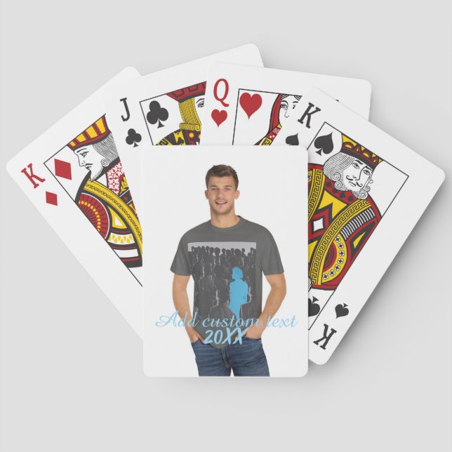 Full Vertical Photo - Script Custom Text Poker Car Cards (Back)