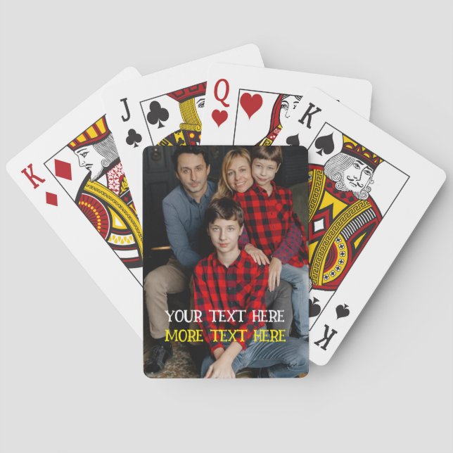 Full Vertical Photo - Script Custom Text Poker Car Poker Cards (Back)