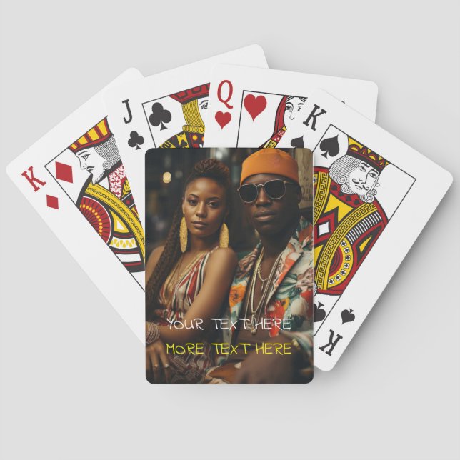 Full Vertical Photo - Script Custom Text Poker Car Poker Cards (Back)