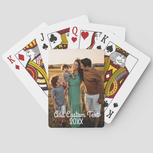Full Vertical Photo - Script Custom Text  Poker Cards (Back)