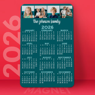 Full View Calendar with 4 photos Magnet