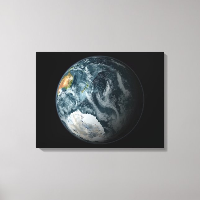 Full view of the Earth highlighting Antarctica Canvas Print (Front)
