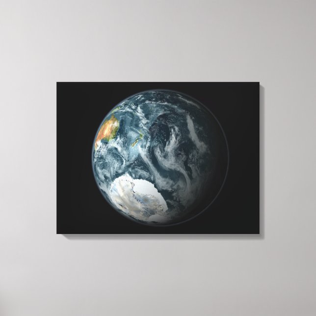 Full view of the Earth highlighting Antarctica Canvas Print (Front)