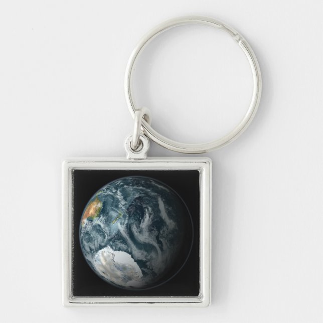 Full view of the Earth highlighting Antarctica Keychain (Front)