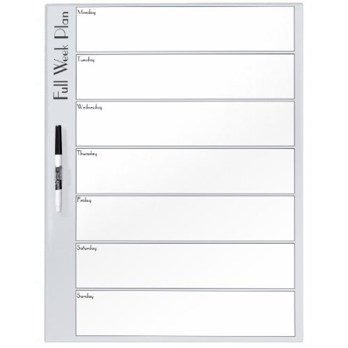 Full Week Planner Dry Erase Board