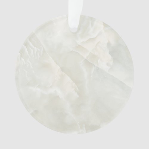 Full white marble  Acrylic Circle Ornament