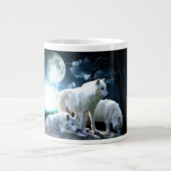 Full Wolf Moon Giant Coffee Mug by Bltshw at Zazzle