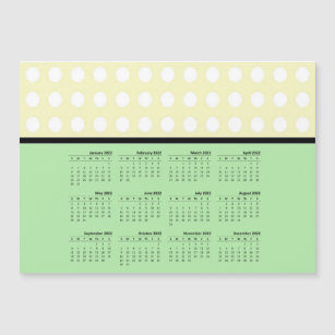 Custom Personalized Monogrammed Polka Dot Style Wooden Calendar Holder filled with a 2021 calendar and includes an order form page for 2022