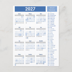 Full Year Calendar Poster – Clean & Minimal Layout Postcard