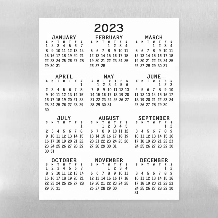 Black Dry Erase Magnet Calendar Full 