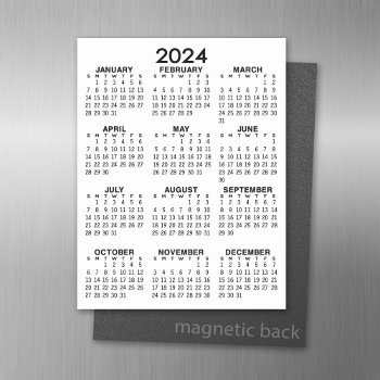 Full Year View 2024 Calendar - Basic Minimal Magnetic Dry Erase Sheet by BusinessStationery at Zazzle
