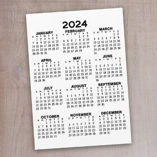 Full Year View 2024 Calendar - Basic Minimal Program