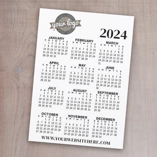 Full Year View 2024 Calendar with Company Logo Invitation