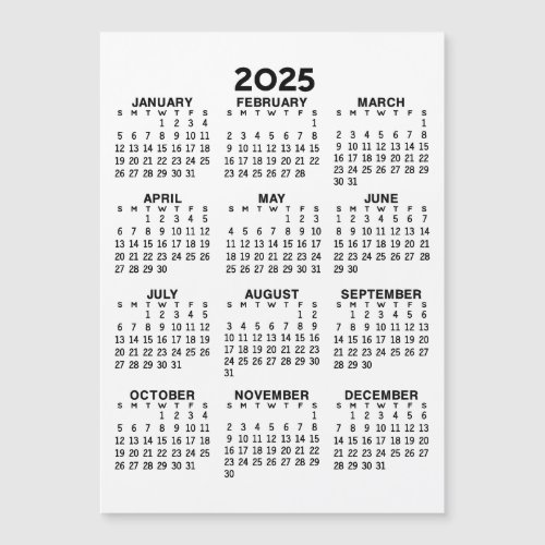 Full Year View Calendar _ Basic Minimal Magnetic Invitation