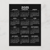 Full Year View Calendar - Basic Minimal Postc Postcard | Zazzle