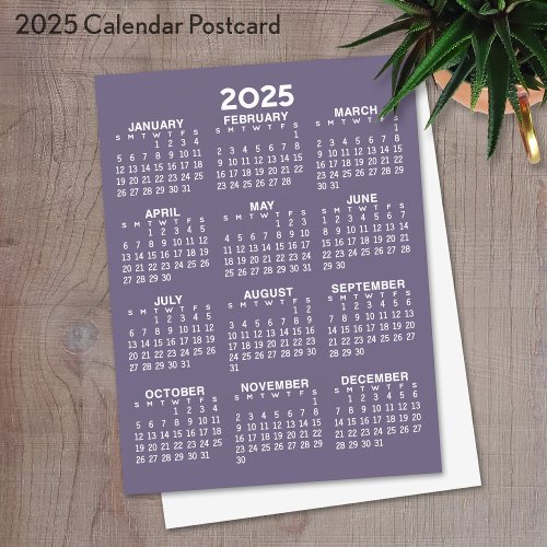 Full Year View Calendar _ Basic Minimal  Postcard