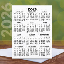 Full Year View Calendar - Basic Minimal