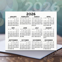 Full Year View Calendar - horizontal Black