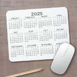 Full Year View Calendar - horizontal Mouse Pad<br><div class="desc">Gray and White - A minimal, basic 12 month calendar with a solid color background. A standard look for your home office or school locker. The fonts are simple to read, and the colors can be changed. -------- If you open the customize area, it will take to you to an...</div>