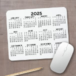 Full Year View Calendar - horizontal Mouse Pad<br><div class="desc">Black and White - A minimal, basic 12 month 2024 calendar with a solid color background. A standard look for your home office or school locker. The fonts are simple to read, and the colors can be changed. -------- If you open the customize area, it will take to you to...</div>