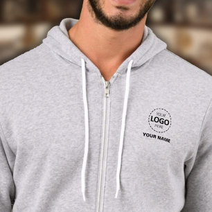Full Zip Hoodie – Logo and Name / Job Role, Gray