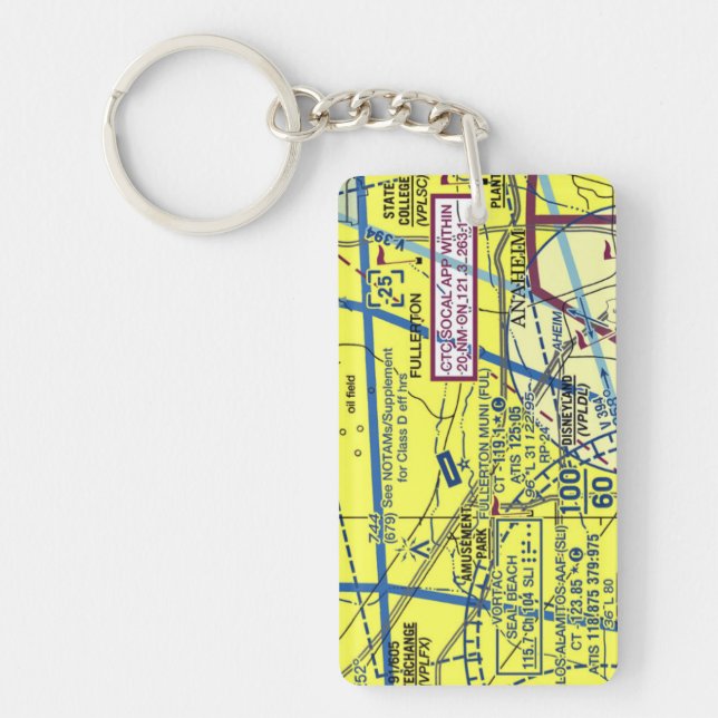 Fullerton Airport chart / taxi diagram Keychain (Front)