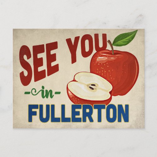 Fullerton California Apple _ Vintage Travel Postcard