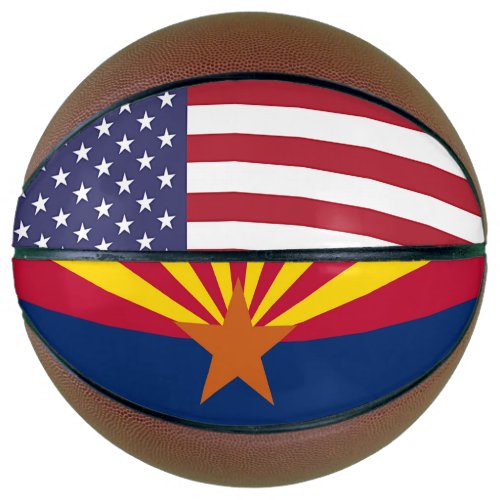 Fullsize Basketball with Flag of Arizona USA