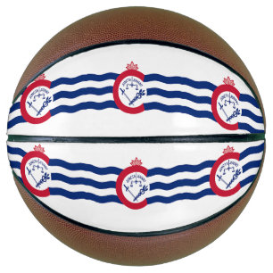 Fullsize Basketball with Flag of Cincinnati, USA
