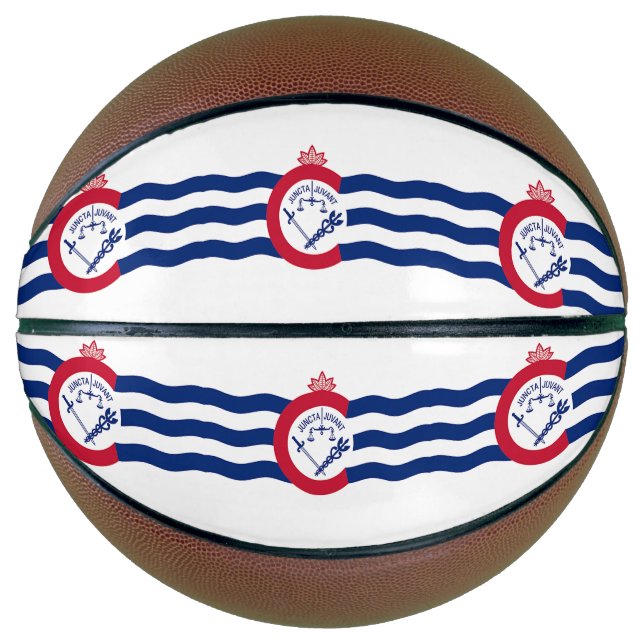 Fullsize Basketball with Flag of Cincinnati, USA (Front)